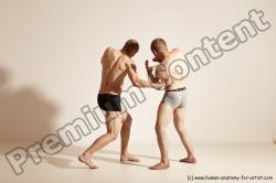 Underwear Martial art Man - Man White Moving poses Athletic Short Blond Dynamic poses Academic