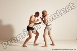 Underwear Martial art Man - Man White Moving poses Athletic Short Blond Dynamic poses Academic