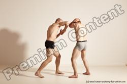 Underwear Martial art Man - Man White Moving poses Athletic Short Blond Dynamic poses Academic