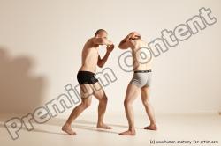 Underwear Martial art Man - Man White Moving poses Athletic Short Blond Dynamic poses Academic