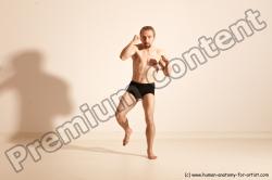 Underwear Martial art Man White Moving poses Slim Short Blond Dynamic poses Academic