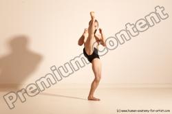 Underwear Martial art Man White Moving poses Slim Short Blond Dynamic poses Academic