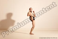 Underwear Martial art Man White Moving poses Slim Short Blond Dynamic poses Academic