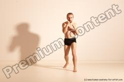 Underwear Martial art Man White Moving poses Slim Short Blond Dynamic poses Academic