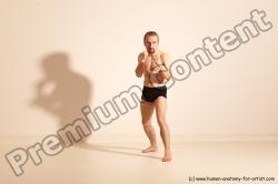 Underwear Martial art Man White Moving poses Slim Short Blond Dynamic poses Academic