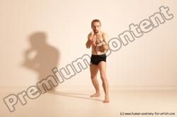 Underwear Martial art Man White Moving poses Slim Short Blond Dynamic poses Academic