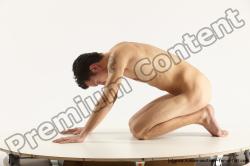 Nude Man White Athletic Short Brown Sitting poses - ALL Sitting poses - on knees Multi angles poses Realistic