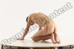 Nude Man White Athletic Short Brown Sitting poses - ALL Sitting poses - on knees Multi angles poses Realistic