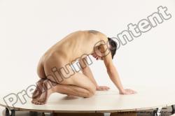 Nude Man White Athletic Short Brown Sitting poses - ALL Sitting poses - on knees Multi angles poses Realistic