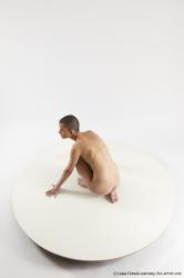 Nude Man White Slim Bald Sitting poses - ALL Sitting poses - on knees Multi angles poses Realistic