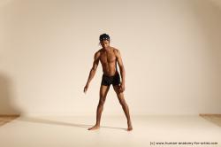 Underwear Man Another Athletic Black Dancing Dreadlocks Dynamic poses Academic