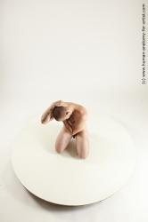 Nude Man White Kneeling poses - ALL Slim Short Brown Kneeling poses - on both knees Multi angles poses Realistic