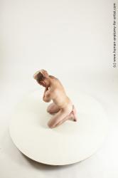 Nude Man White Kneeling poses - ALL Slim Short Brown Kneeling poses - on both knees Multi angles poses Realistic