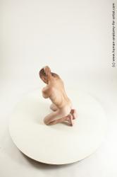 Nude Man White Kneeling poses - ALL Slim Short Brown Kneeling poses - on both knees Multi angles poses Realistic