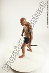 Underwear Fighting Man Black Standing poses - ALL Muscular Bald Standing poses - simple Multi angles poses Academic