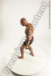 Underwear Fighting Man Black Standing poses - ALL Muscular Bald Standing poses - simple Multi angles poses Academic