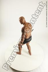 Underwear Fighting Man Black Standing poses - ALL Muscular Bald Standing poses - simple Multi angles poses Academic