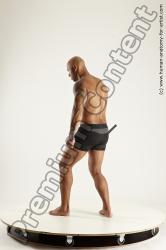 Underwear Fighting Man Black Standing poses - ALL Muscular Bald Standing poses - simple Multi angles poses Academic