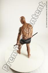 Underwear Fighting Man Black Standing poses - ALL Muscular Bald Standing poses - simple Multi angles poses Academic