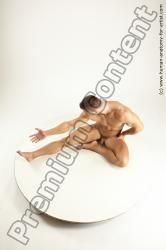 Nude Man White Muscular Short Brown Multi angles poses Realistic