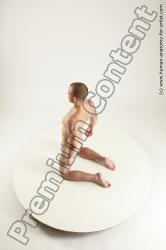 Nude Man White Kneeling poses - ALL Slim Short Brown Kneeling poses - on both knees Multi angles poses Realistic