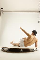 Underwear Man Asian Laying poses - ALL Athletic Short Laying poses - on back Black Multi angles poses Academic