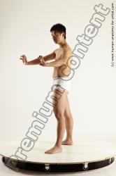 Underwear Fighting Man Asian Standing poses - ALL Slim Short Black Standing poses - simple Multi angles poses Academic