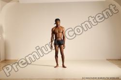 Underwear Man Athletic Black Dancing Dreadlocks Dynamic poses Academic