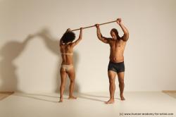 Underwear Man - Man Black Athletic Dancing Dynamic poses Academic