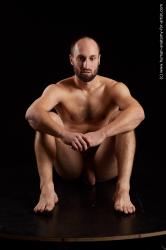 Nude Man White Sitting poses - simple Slim Short Brown Sitting poses - ALL Standard Photoshoot Realistic