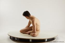 Nude Man White Sitting poses - simple Slim Short Brown Sitting poses - ALL Multi angles poses Realistic