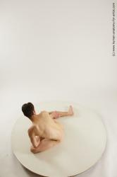 Nude Man White Sitting poses - simple Slim Short Brown Sitting poses - ALL Multi angles poses Realistic