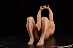 Nude Man White Laying poses - ALL Muscular Short Brown Laying poses - on back Standard Photoshoot Realistic