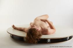 Nude Man White Laying poses - ALL Slim Medium Blond Laying poses - on back Standard Photoshoot Realistic