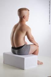 Underwear Man White Sitting poses - simple Average Short Brown Sitting poses - ALL Standard Photoshoot Academic