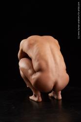 Nude Man White Muscular Short Brown Sitting poses - ALL Sitting poses - on knees Standard Photoshoot Realistic