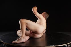 Nude Man White Laying poses - ALL Short Grey Laying poses - on side Standard Photoshoot Chubby Realistic