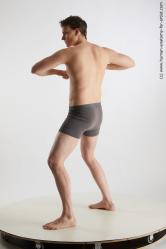 Underwear Man White Standing poses - ALL Slim Short Brown Standing poses - simple Standard Photoshoot Academic