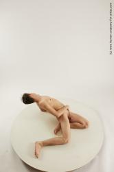 Nude Man White Laying poses - ALL Slim Short Laying poses - on back Black Multi angles poses Realistic