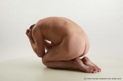 Nude Man White Kneeling poses - ALL Slim Short Brown Kneeling poses - on both knees Standard Photoshoot Realistic