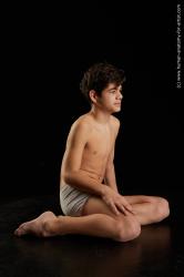 Underwear Man White Sitting poses - simple Slim Medium Black Sitting poses - ALL Standard Photoshoot  Academic