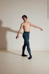 Sportswear Man White Slim Medium Brown Dancing Dynamic poses Academic