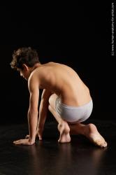 Underwear Man White Kneeling poses - ALL Slim Short Kneeling poses - on one knee Black Standard Photoshoot  Academic
