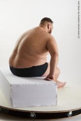 Underwear Man White Sitting poses - simple Overweight Short Black Sitting poses - ALL Standard Photoshoot Academic