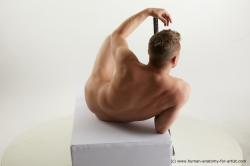 Nude Man White Laying poses - ALL Average Short Brown Laying poses - on side Standard Photoshoot Realistic