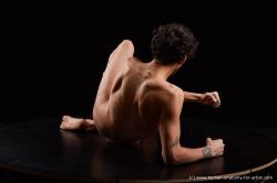 Nude Man Black Laying poses - ALL Athletic Medium Laying poses - on side Black Standard Photoshoot Realistic