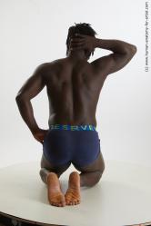 Underwear Man Black Kneeling poses - ALL Muscular Medium Kneeling poses - on both knees Black Standard Photoshoot Academic