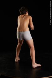 Underwear Man White Standing poses - ALL Slim Short Standing poses - bend over Black Standard Photoshoot  Academic