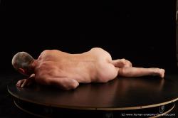 Nude Man White Laying poses - ALL Slim Short Grey Laying poses - on stomach Standard Photoshoot Realistic