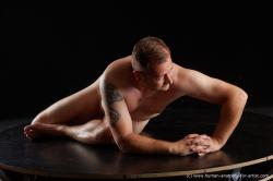 Nude Man White Laying poses - ALL Short Brown Laying poses - on stomach Standard Photoshoot Chubby Realistic